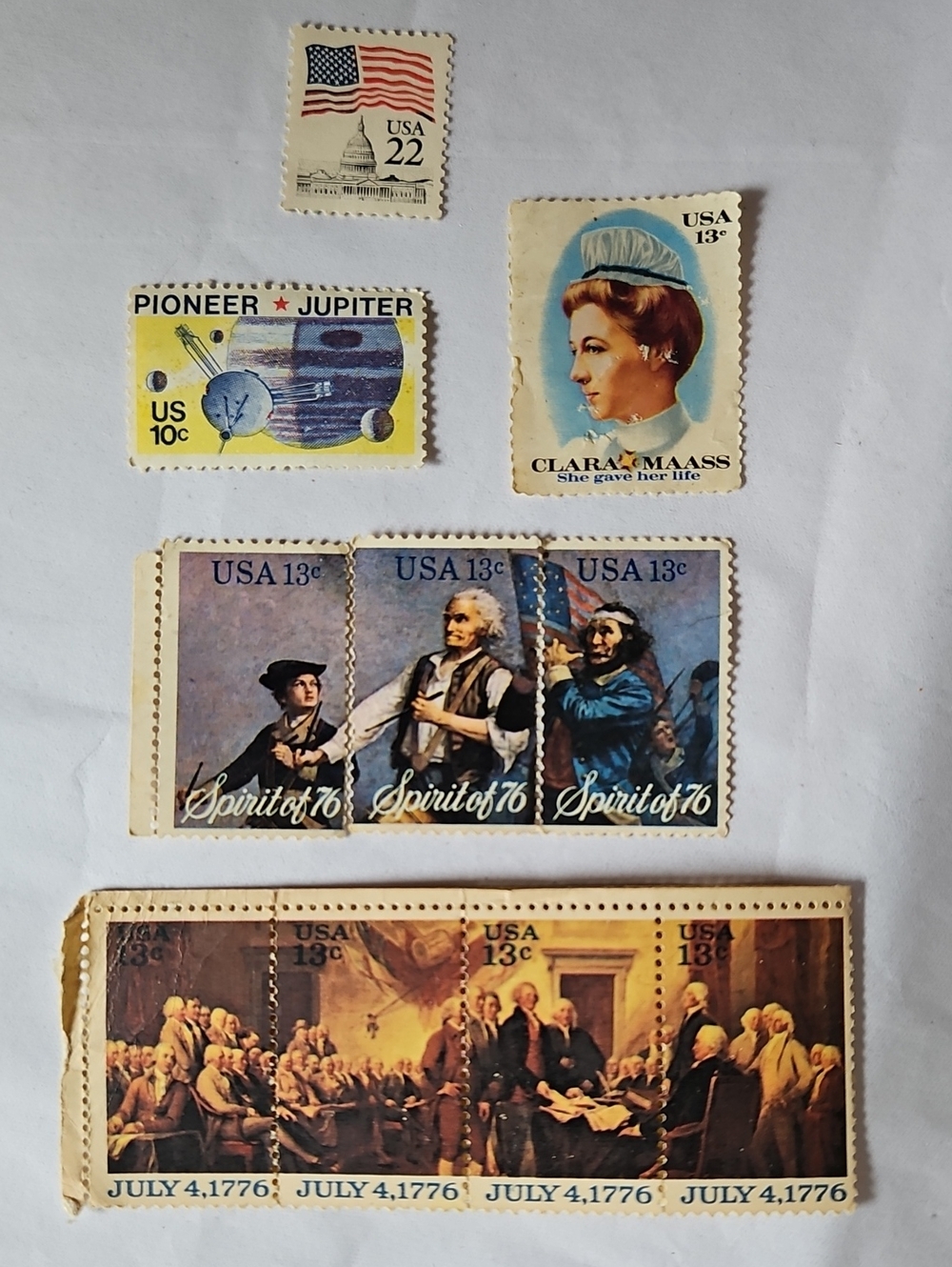 Vintage USA Stamp Collection Panel - Multicolor Patriotic Set Bundle